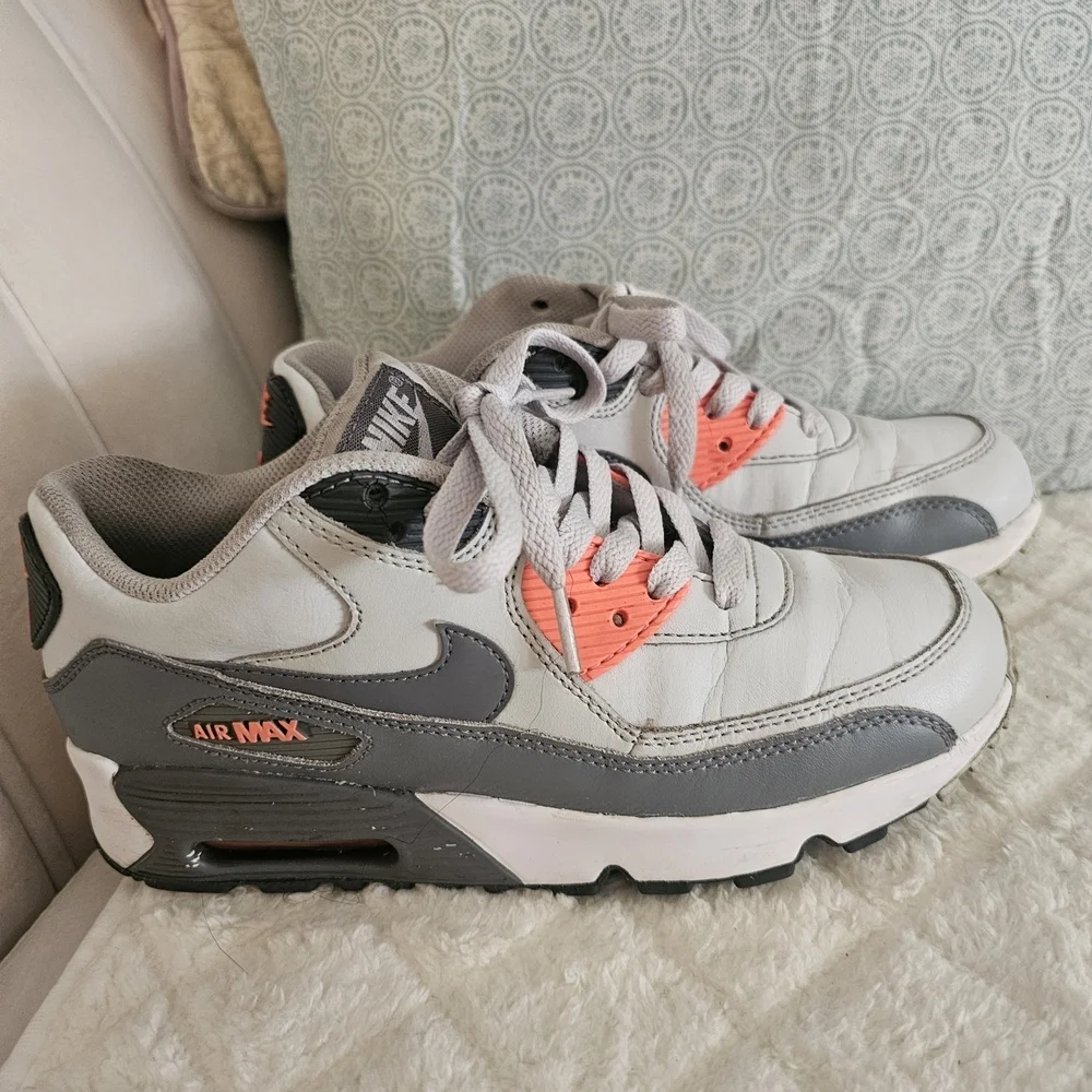 Nike Air Max Gray and Orange Sneakers